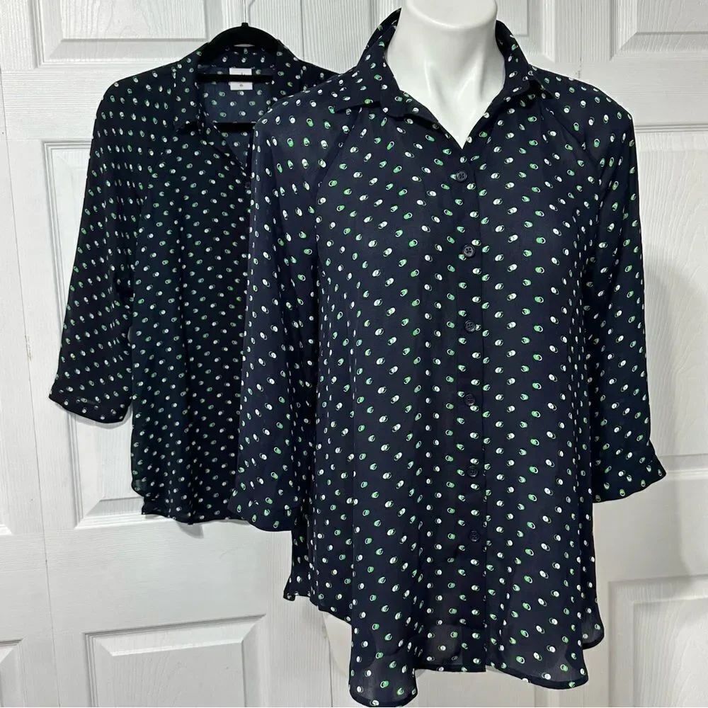 CABI Blue Button Up Blouse Lot of 2 Cabi Blue Blouse